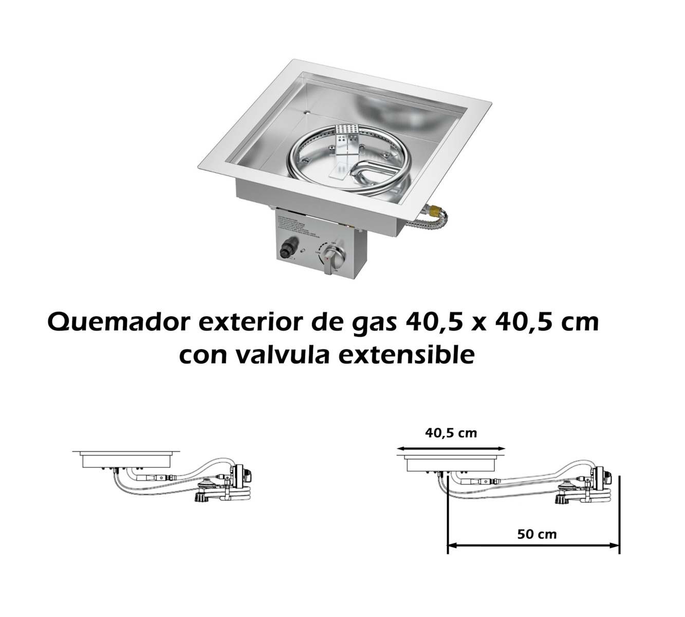 Quemador de gas cuadrado 405X405 LPG - Imagen 3