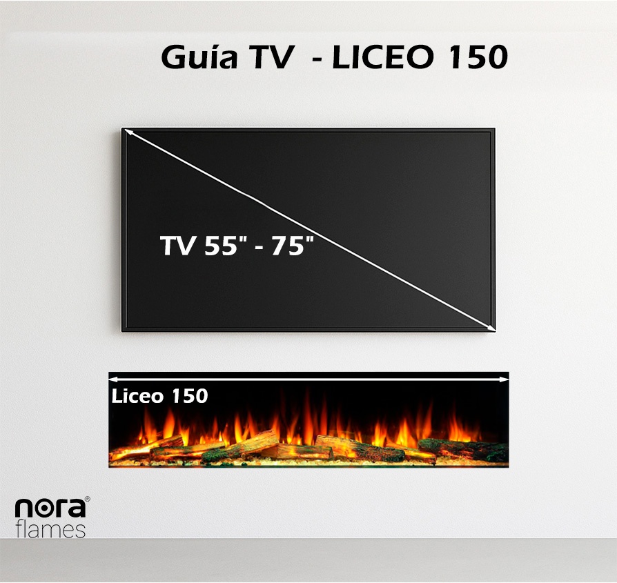 Chimenea eléctrica LICEO 150 con troncos iluminados - Imagen 3