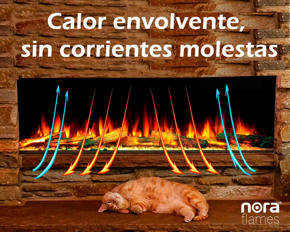 Chimenea eléctrica LICEO 125 con troncos iluminados - Imagen 4