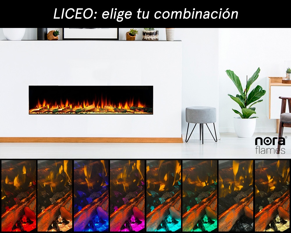 Chimenea eléctrica LICEO 150 con troncos iluminados - Imagen 5